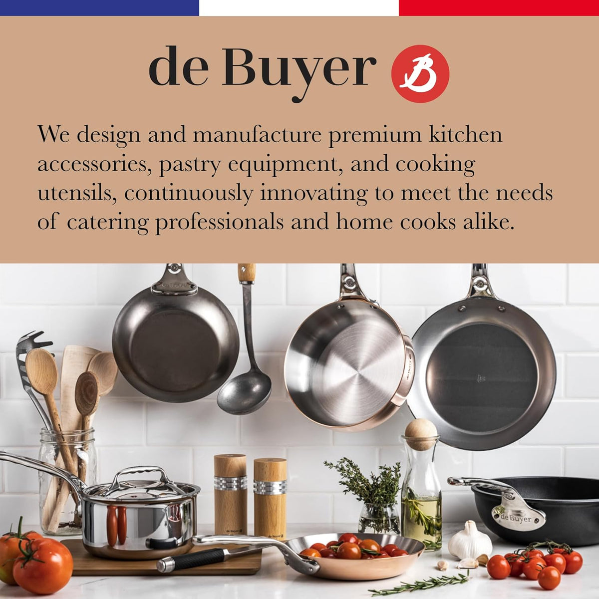 MINERAL B Carbon Steel Fry Pan - 10.25” Diameter, 7.3” Cooking Surface - Ideal for Searing, Sauteing & Reheating - Naturally Non-Stick Finish - Made in France